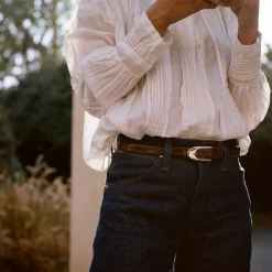 Cienki Pasek Z Klamra, Brazowy Wzor Krokodyla