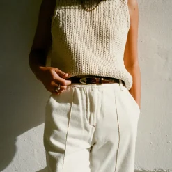 Cienki Pasek Z Klamra, Brazowy Wzor Krokodyla