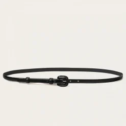 Cienki Pasek Z Powlekana Klamerka, Czarny Wzor Krokodyla