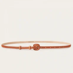 Cienki Pasek Z Powlekana Klamerka, Orzechowy