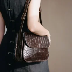 Doar Torebka M, Brazowy Wzor Krokodyla
