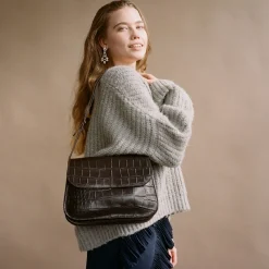 Doar Torebka M, Brazowy Wzor Krokodyla