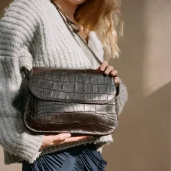 Doar Torebka M, Brazowy Wzor Krokodyla