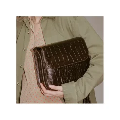 Doar Torebka M, Brazowy Wzor Krokodyla