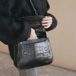 Doar Torebka M, Czarny Wzor Krokodyla
