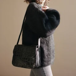 Doar Torebka M, Czarny Wzor Krokodyla