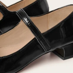 Dora Czółenka Na Niskim Obcasie, Czarny Polysk