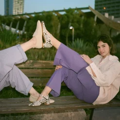 Dora Czółenka Na Niskim Obcasie, Zlamana Biel Wzor Pytona