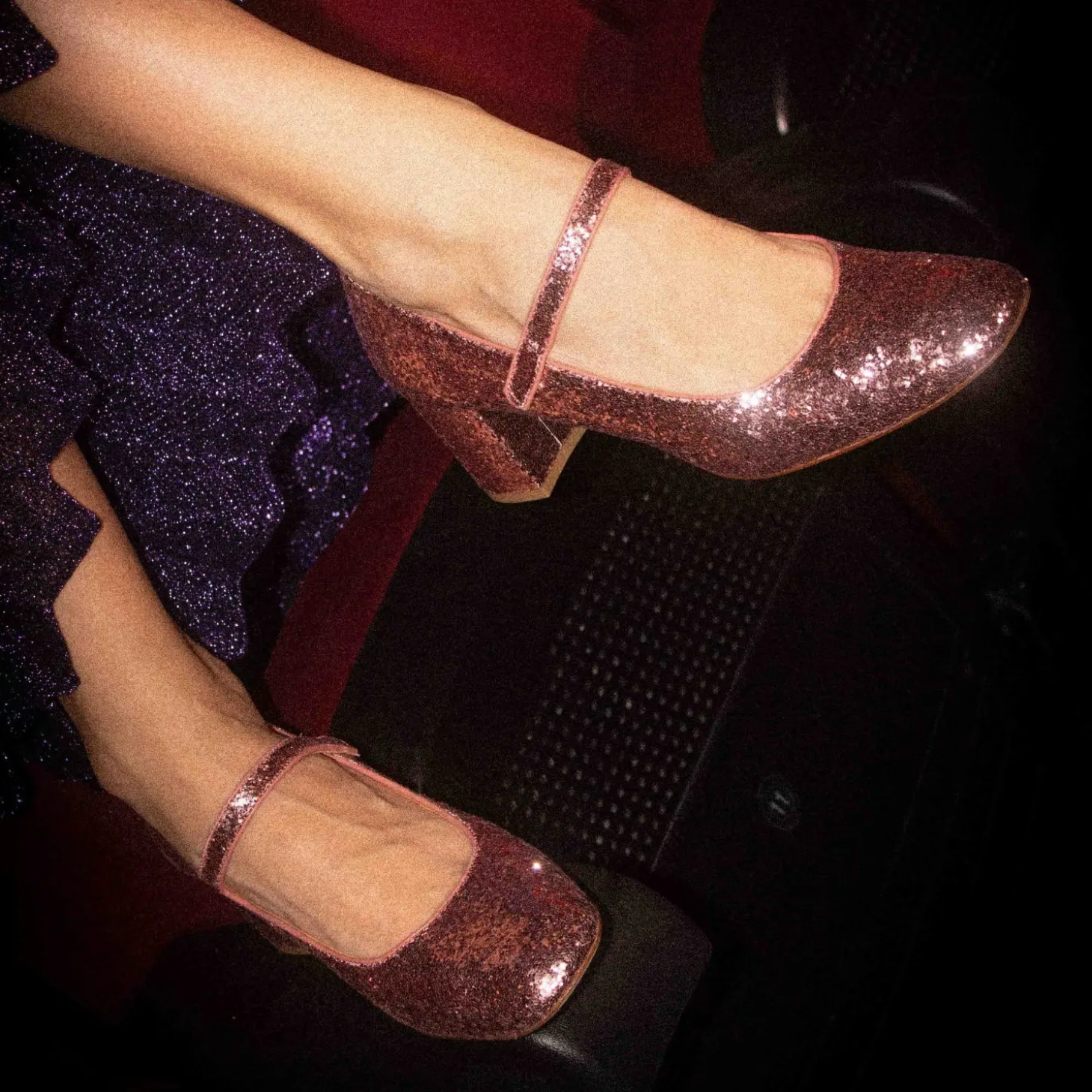 Dora Czółenka Na Wysokim Obcasie, Pudrowy Brokat