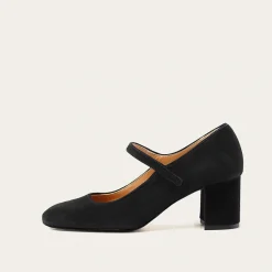 Dora Czółenka Na Wysokim Obcasie, Czarny Zamsz