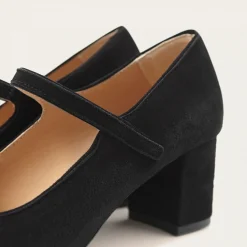 Dora Czółenka Na Wysokim Obcasie, Czarny Zamsz