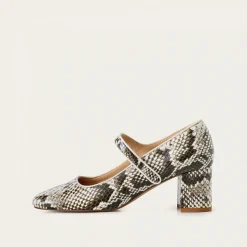 Dora Czółenka Na Wysokim Obcasie, Zlamana Biel Wzor Pytona