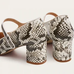 Dora Czółenka Na Wysokim Obcasie, Zlamana Biel Wzor Pytona