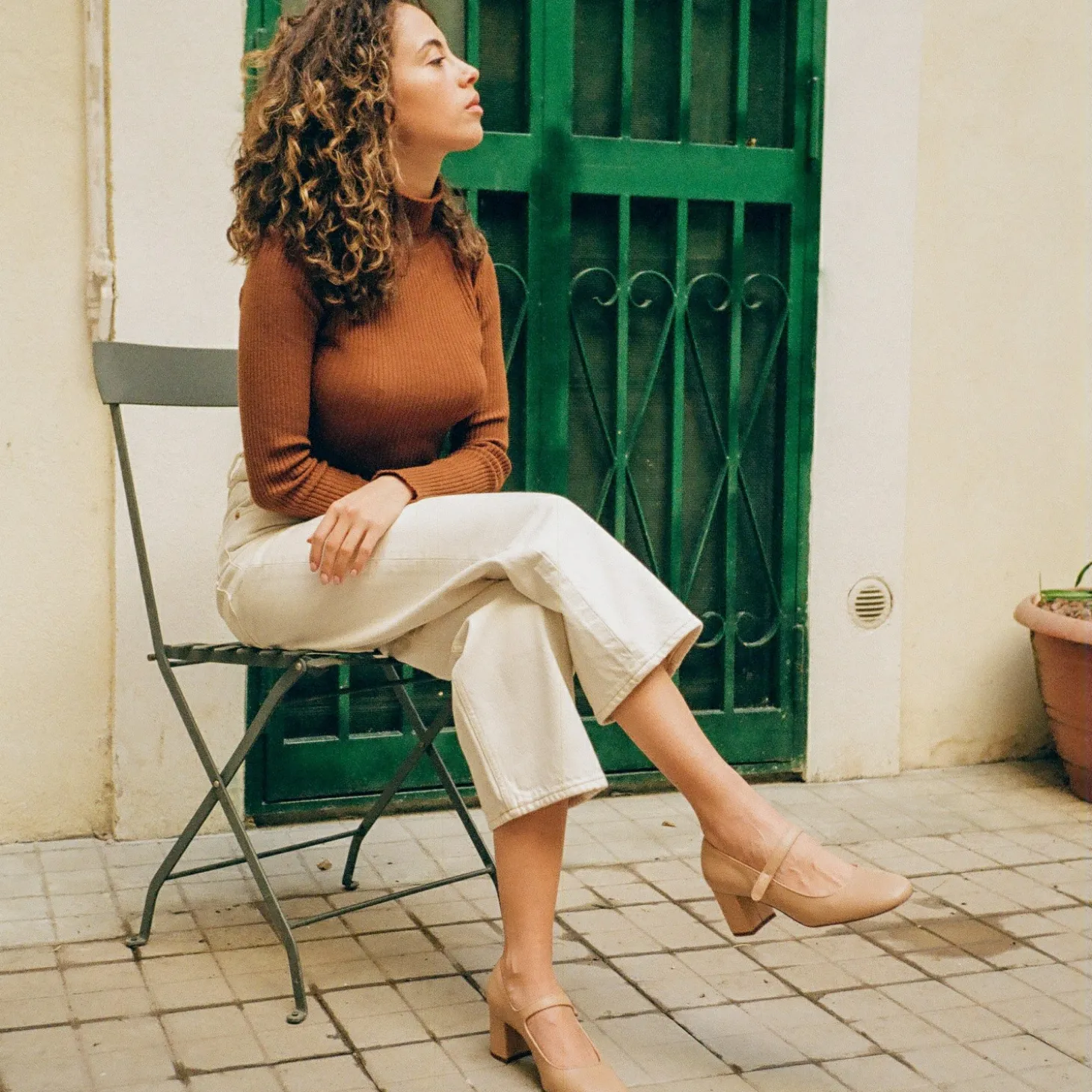 Dora Czółenka Na Wysokim Obcasie, Biszkoptowy