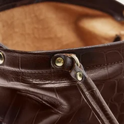 Hug Bag Torebka L, Brazowy Wzor Krokodyla