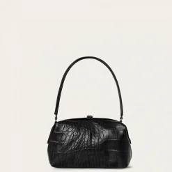 Hug Bag Torebka L, Czarny Wzor Krokodyla