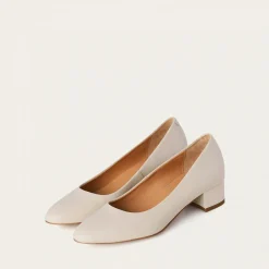 Migdal Czółenka Na Niskim Obcasie, Kremowy