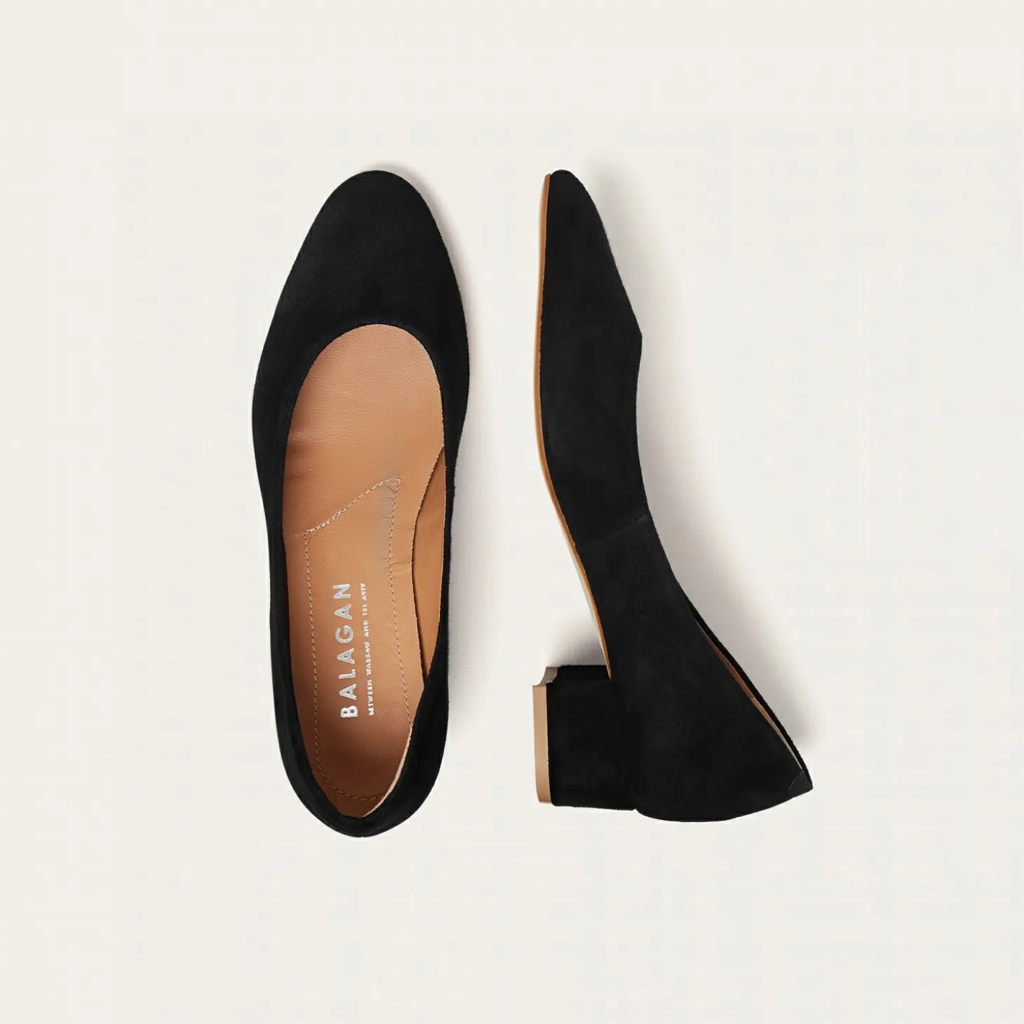 Migdal Czółenka Na Niskim Obcasie, Czarny Zamsz