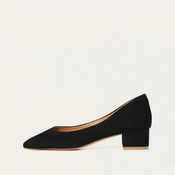 Migdal Czółenka Na Niskim Obcasie, Czarny Zamsz