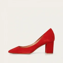 Migdal Czółenka Na Wysokim Obcasie, Czerwony Zamsz