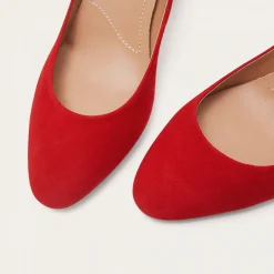 Migdal Czółenka Na Wysokim Obcasie, Czerwony Zamsz