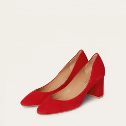 Migdal Czółenka Na Wysokim Obcasie, Czerwony Zamsz