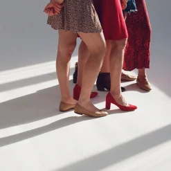 Migdal Czółenka Na Wysokim Obcasie, Czerwony Zamsz