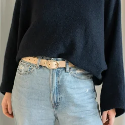 Pasek Z Owalna Klamra, Jasny Nubuk