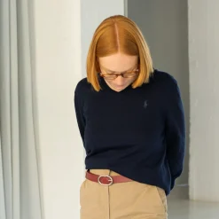 Pasek Z Owalna Klamra, Szminkowy