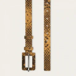 Pasek Z Powlekana Klamra, Zolty Wzor Weza