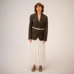 Pasek Z Powlekana Klamra, Zlamana Biel Wzor Weza