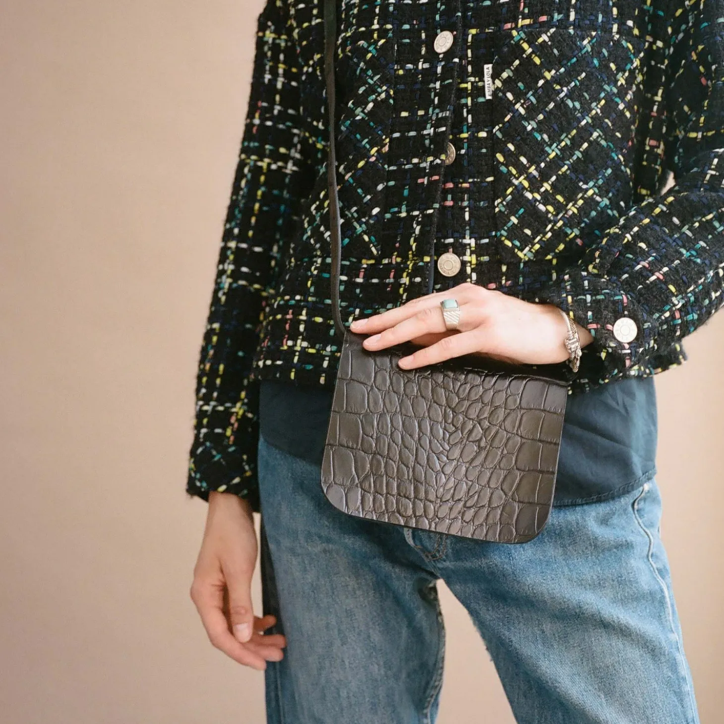 Pitzi Torebka, Brazowy Wzor Krokodyla