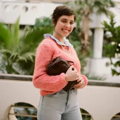 Rofe Torebka M, Brazowy Wzor Krokodyla