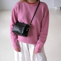 Rofe Torebka M, Czarny Wzor Krokodyla