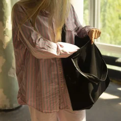 Sak Torebka L, Czarny Welur