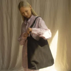 Sak Torebka L, Czarny Welur