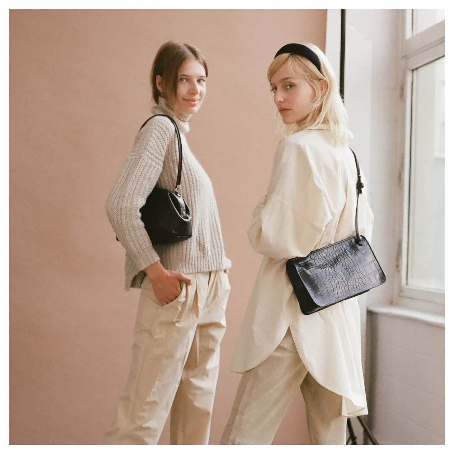 Suzanne Torebka M, Czarny Wzor Krokodyla